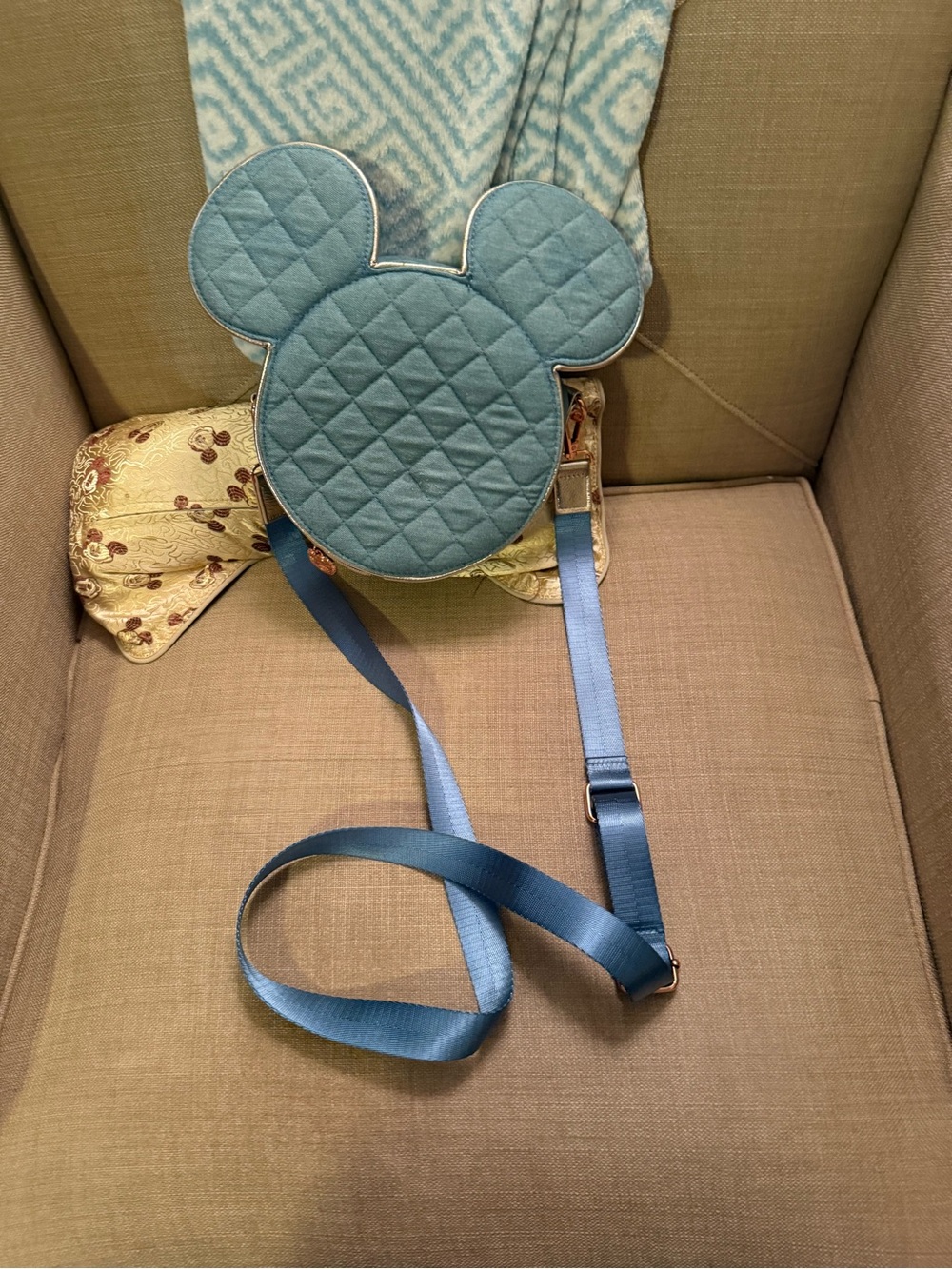Disney Quilted Mouse-Ear Crossbody Bag - Light Blue